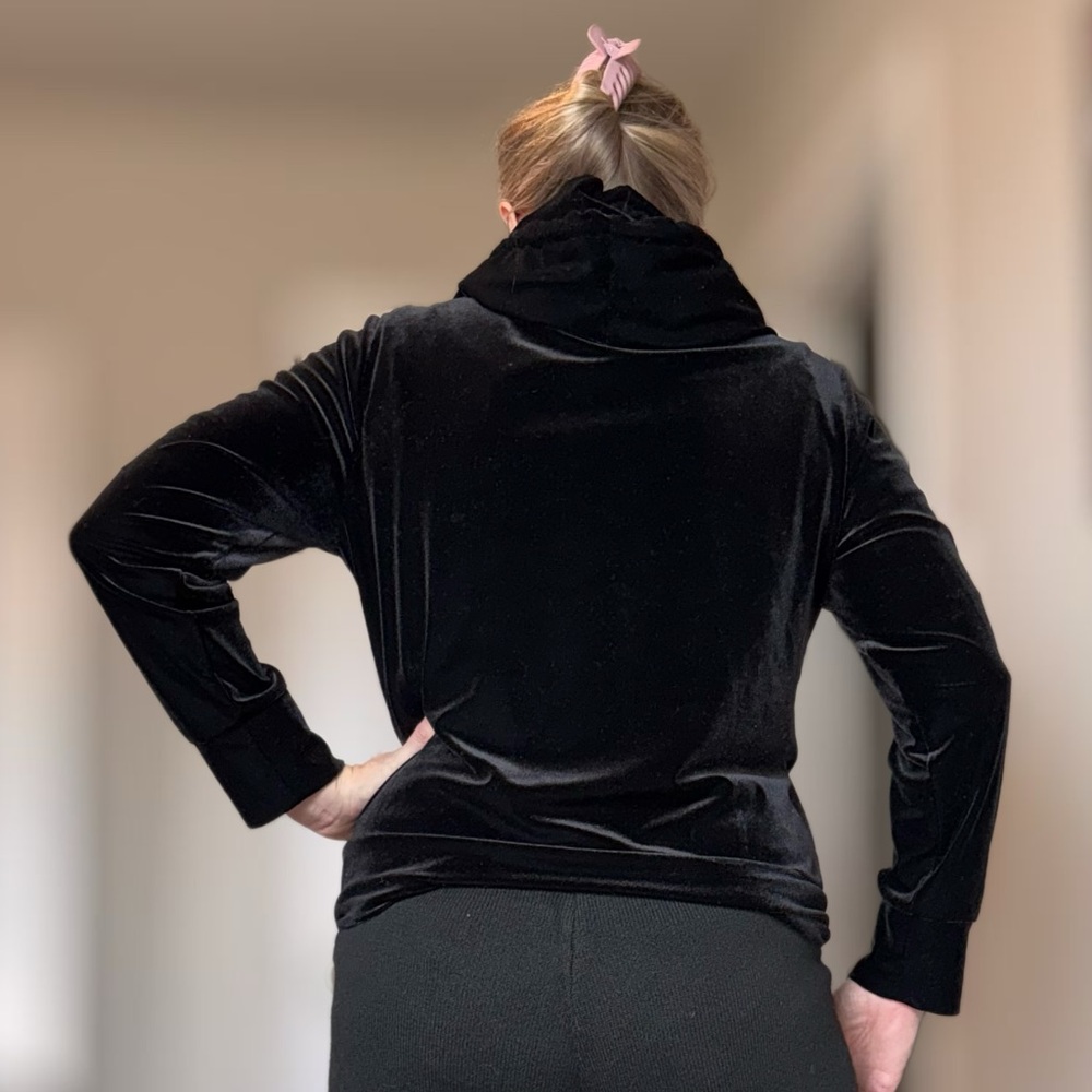 By Stacy London Velvet Black Hoodie - Picture 5 of 13